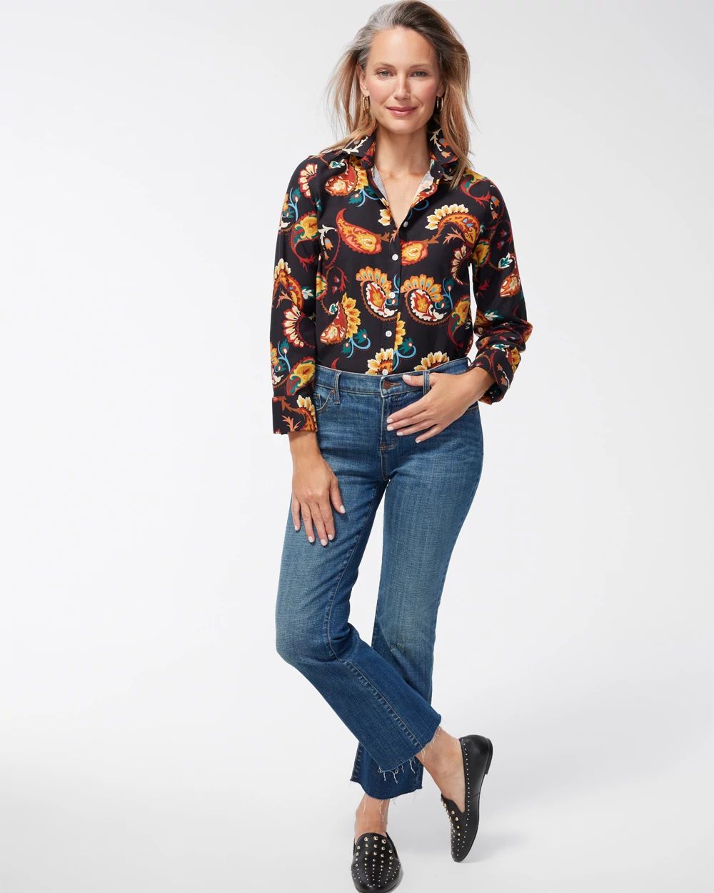 No Iron Stretch Paisley Shirt | Chico's